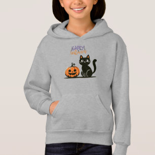 Chat d'Halloween heureux & citrouille