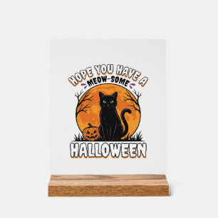 Chat d'Halloween Meow-Some Dessin de Gravure Vinta