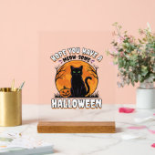 Chat d'Halloween Meow-Some Dessin de Gravure Vinta (Mariage)
