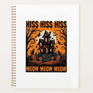 Chat d'Halloween Miaou Maison de sorcière vintage