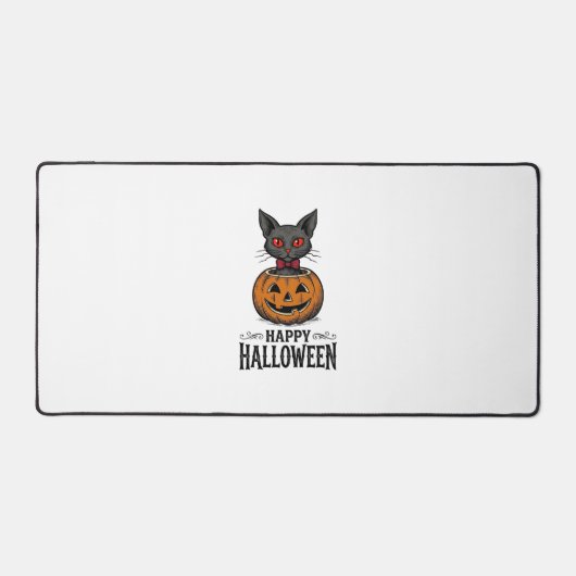 Chat d'Halloween Mignon Citrouille Vintage Épouvan (Recto)