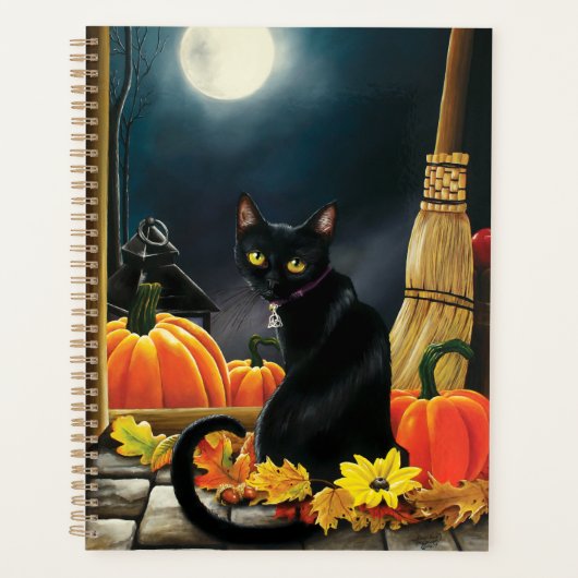 Chat d'Halloween noir (Devant)