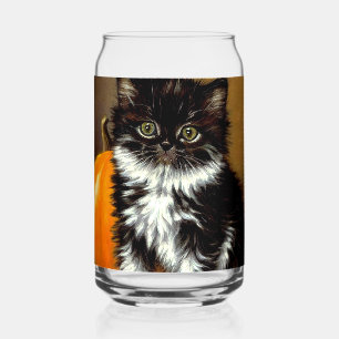 Chat d'Halloween noir et blanc vintage