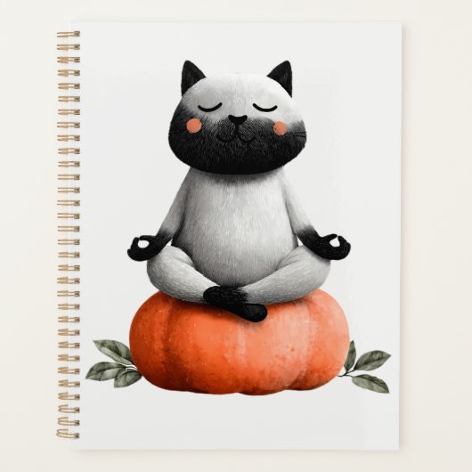 Chat d'Halloween sur le design Citrouille (Devant)