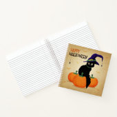 Chat d'Halloween vintage et Citrouilles | Carnet (Intérieur)
