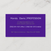 Chat d'hiver Jazzy - carte de visite (Dos)