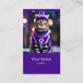 Chat d'hiver Jazzy - carte de visite (Devant)