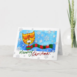 Chat d'hiver - Noël de Meowrry ! Carte
