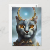 Chat Dieu Avec Fleurs Carte Postale (Devant / Derrière)