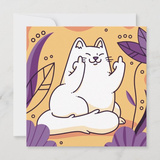 Chat donnant la carte de vacances doigt (Devant)