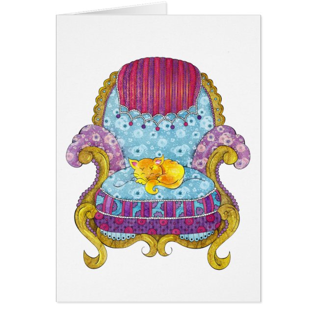 Chat d'or dans la chaise (Devant)