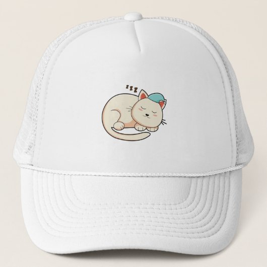 Chat Dormir avec casquette (Devant)