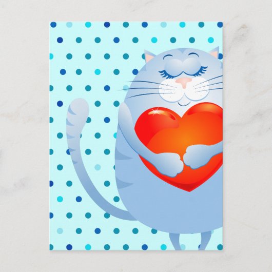 Chat doux en amour, carte postale (Devant)