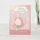 Chat drôle avec carte d'anniversaire de la souris (Devant)