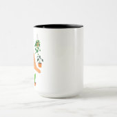 Chat Drôle Boire Mug De Café, Chat Avec Plantes (Centre)