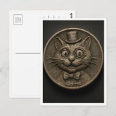 Chat drôle. Carte postale (Devant / Derrière)