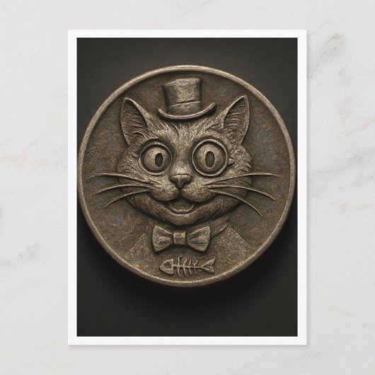 Chat drôle. Carte postale (Devant)