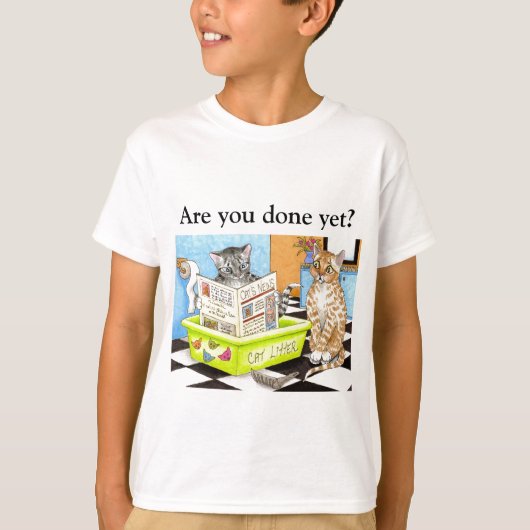 Chat drôle dans la litière 464 t-shirt (Devant)