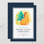 Chat drôle dans une carte de Noël Casquette (Devant / Derrière)