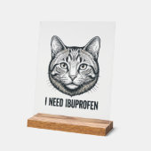 Chat drôle Ibuprofène Dessin de gravure vintage_1 (Angle)