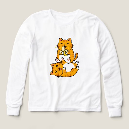 Chat drôle mangeant une banane Neko mignon dessin (Motif recto)