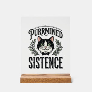 Chat Drôle Purrminé Sistence Graphique Vintage_1