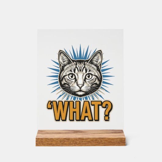 Chat Drôle 'QUOI_' Gravure Vintage Graphique Tee_1 (Recto)