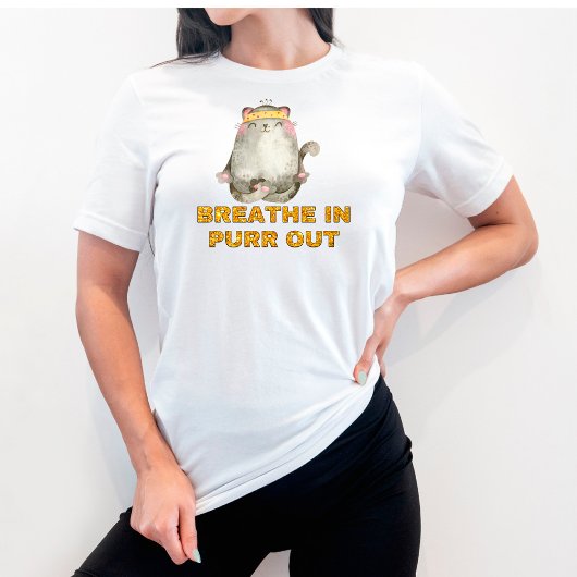 Chat Drôle Respirer Dans Purr Out T-Shirt Yoga