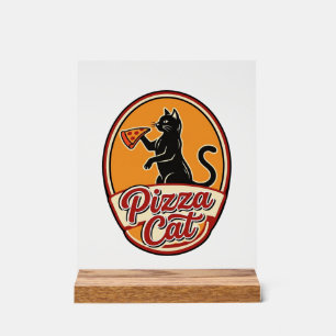 Chat drôle rétro Pizza vintage création pour amate