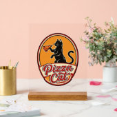 Chat drôle rétro Pizza vintage création pour amate (Mariage)