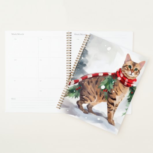 Chat du Bengale à Noël de neige (Devant avec enveloppe)