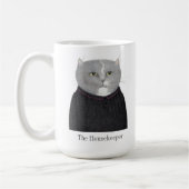 CHAT DU MÉNAGE Tall White Mug + Texte (Gauche)