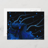 Chat effet néon briefkaart (Voorkant / Achterkant)