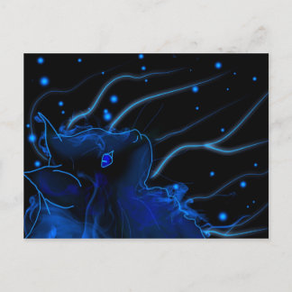 Chat effet néon briefkaart