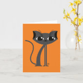 Chat éffrayant - Carte de voeux (Fleur jaune)