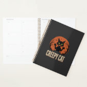 Chat effrayant Halloween Graphique de lune vintage (Devant avec enveloppe)