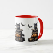 Chat éffrayant Halloween Mug (Devant droit)