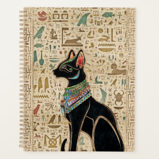 Chat égyptien - Bastet sur le papyrus (Devant)