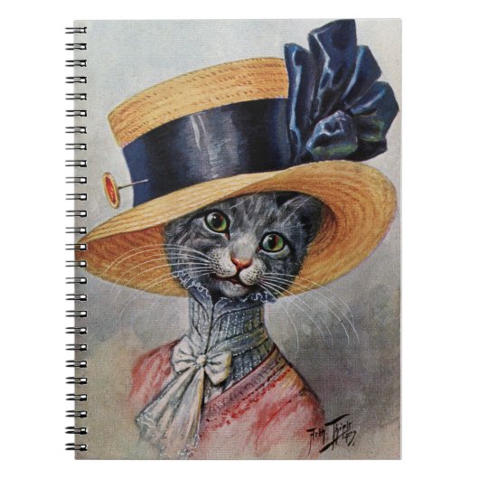 Chat élégant avec Carnet Casquette Spiral (Devant)