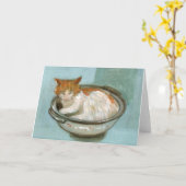 Chat en Casserole Carte de voeux (Fleur jaune)