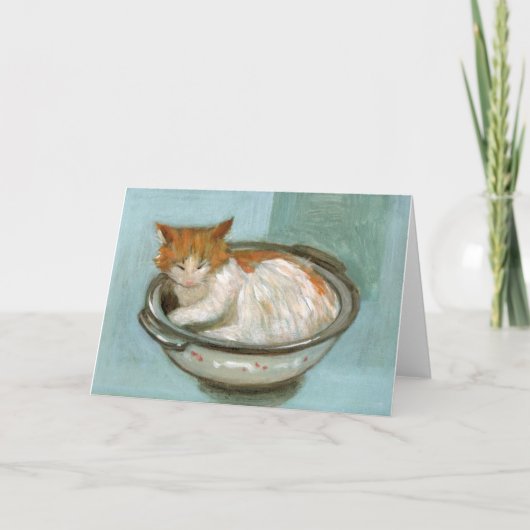 Chat en Casserole Carte de voeux (Devant)