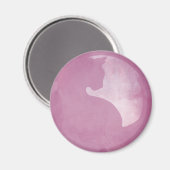 Chat en cercle - Aimant rose (Recto/Verso)