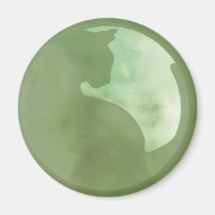 Chat en cercle - Aimant vert
