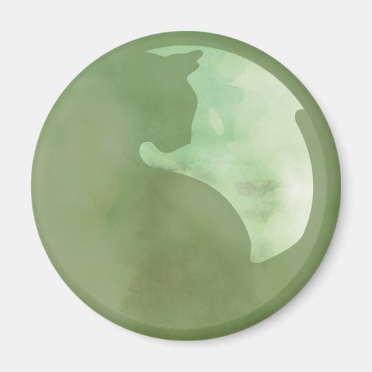 Chat en cercle - Aimant vert (Devant)