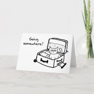 Chat en Colère dans la valise - Drôle carte de cha