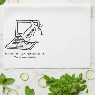 Chat En Colère Demande Attention - Drôle Serviette