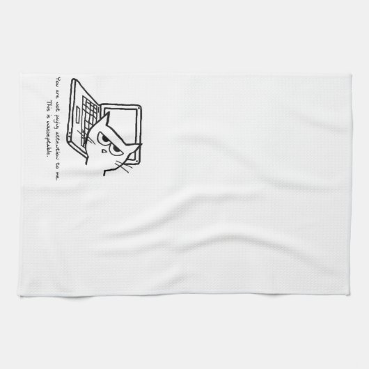 Chat En Colère Demande Attention - Drôle Serviette (Horizontal)