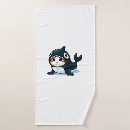 Chat en costume Orca (Serviette de bain)