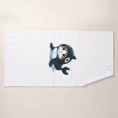 Chat en costume Orca (Serviette de bain)