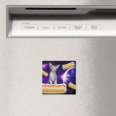 CHAT EN ESPACE AVEC CHIENS CHAUDS MAGNETS (In Situ (Lave-vaisselle))